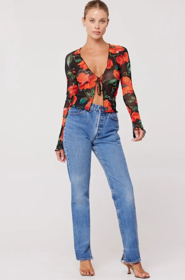 RESA Tops | Aliyah Mesh Top In Poppy