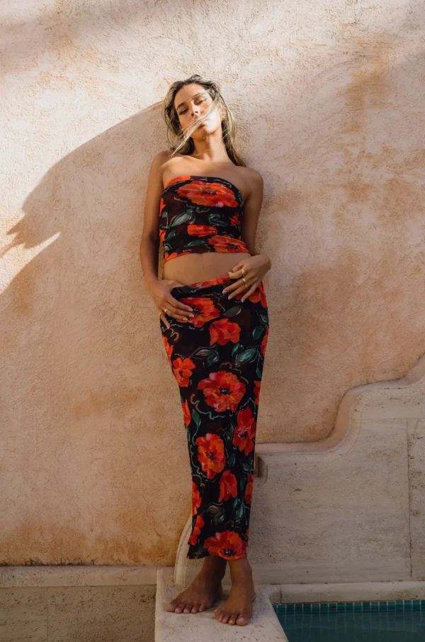 RESA Tops | Bonnie Mesh Top In Poppy
