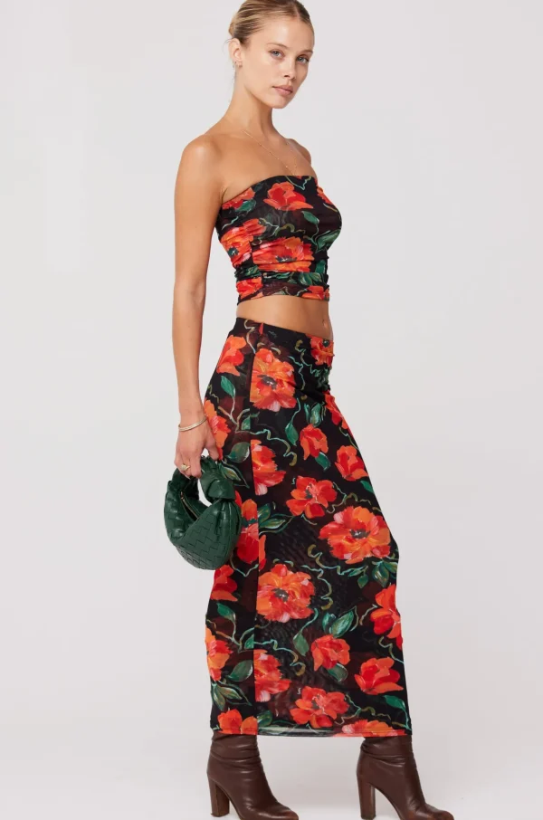 RESA Bottoms | Clyde Mesh Skirt In Poppy