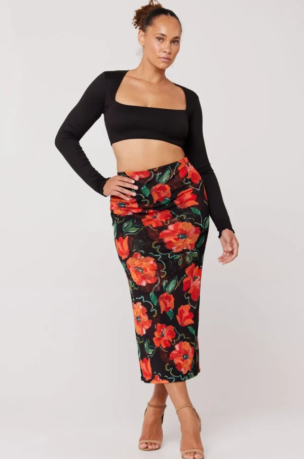 RESA Bottoms | Clyde Mesh Skirt In Poppy