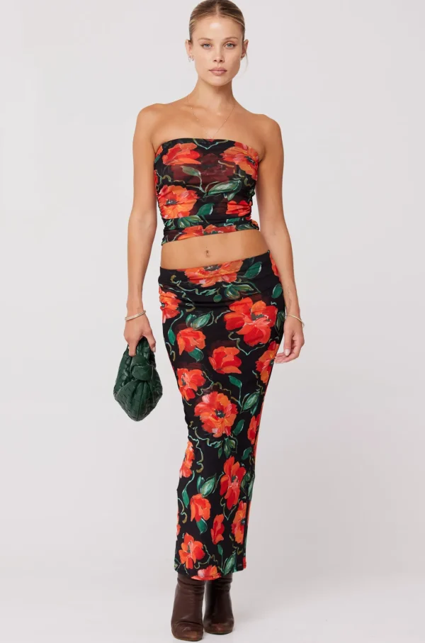 RESA Bottoms | Clyde Mesh Skirt In Poppy