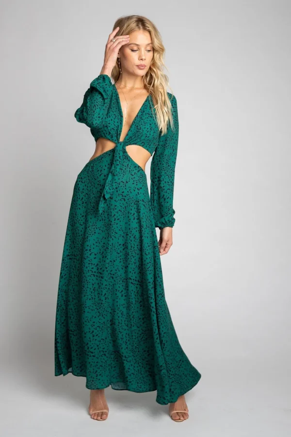 RESA Dresses | Noelle Maxi Dress - Seabrook Green Maxi Dress With Sleeves