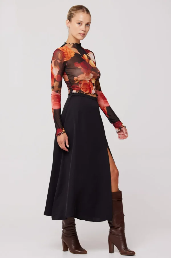 RESA Bottoms | Skatie Midi Skirt In Black