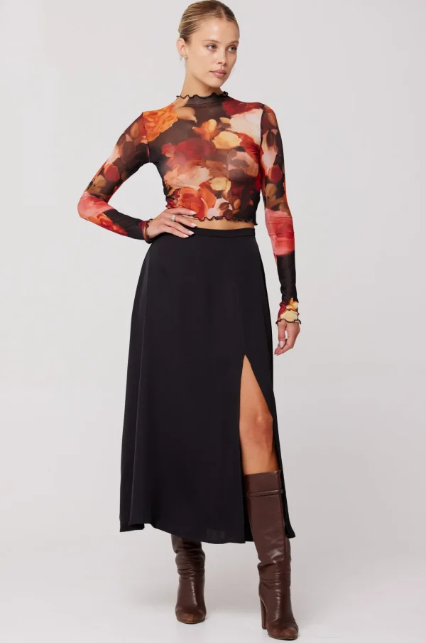 RESA Bottoms | Skatie Midi Skirt In Black
